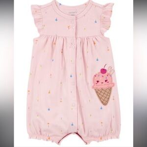 Pink Ice Cream Print romper